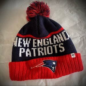 NFL New England Patriots Logo Beanie Pom Pom Knit Hat